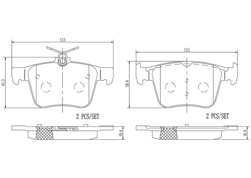 Brembo Disc Brake Pad Set - Rear (Ceramic)